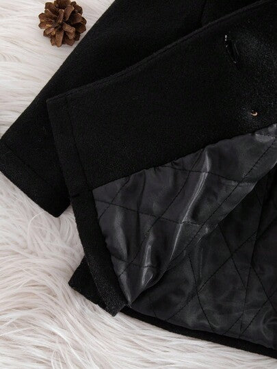 SHEIN بلوفر أنيق أسود للبنات الصغيرات، طقم ملابس متطابق للأم والطفلة في فصل الخريف والشتاء