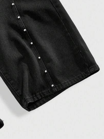 ROMWE MEN Grunge Punk بنطلون جينز رجالي فضفاض بأرجل واسعة وجيوب ربطة عنق، طراز جرانج