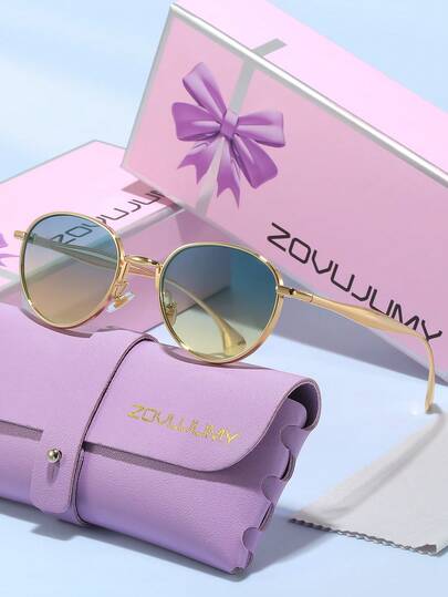 ZOVUJUMY نظارات إطار معدني دائري صغير بطراز رجعي، مصنوعة بشكل مميز وعملي، مثالية للخروجات اليومية والتسوق وجلسات التصوير والمناسبات والهدايا في المناسبات