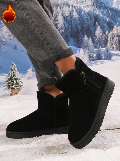 بوت ثلج للرجال، بوت ثلج شتوية مبطنة دافئة مقاومة للانزلاق وللبرودة، مريحة