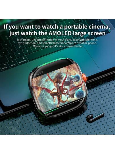 LOKMAT ساعة ذكية APPLLP 6 MAX، ساعة ذكية AI، شاشة AMOLED 2.16 بوصة، تدعم بطاقة SIM 2G/3G/4G/5G، كاميرا قابلة للتدوير 180 درجة عالية الدقة، تدعم البيانات الخلوية والواي فاي، متوافقة مع أندرويد وآي أو إس، تطبيقات من جهات خارجية قابلة للتنزيل، مراقبة معدل ضر