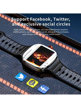 LOKMAT ساعة ذكية APPLLP 6 MAX، ساعة ذكية AI، شاشة AMOLED 2.16 بوصة، تدعم بطاقة SIM 2G/3G/4G/5G، كاميرا قابلة للتدوير 180 درجة عالية الدقة، تدعم البيانات الخلوية والواي فاي، متوافقة مع أندرويد وآي أو إس، تطبيقات من جهات خارجية قابلة للتنزيل، مراقبة معدل ضر