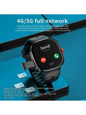 LOKMAT ساعة ذكية APPLLP 6 MAX، ساعة ذكية AI، شاشة AMOLED 2.16 بوصة، تدعم بطاقة SIM 2G/3G/4G/5G، كاميرا قابلة للتدوير 180 درجة عالية الدقة، تدعم البيانات الخلوية والواي فاي، متوافقة مع أندرويد وآي أو إس، تطبيقات من جهات خارجية قابلة للتنزيل، مراقبة معدل ضر