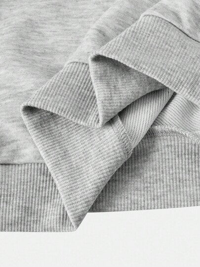 SHEIN مجموعة رياضية كاجوال رمادية للبنات المراهقات، طقم أسلوب رياضي للحرم الجامعي، مناسب للملابس اليومية للأطفال، العودة إلى المدرسة، حفل الافتتاح، الارتداء اليومي، المدرسة، السفر، الرياضة، خريف/شتاء، قطعتان/مجموعة