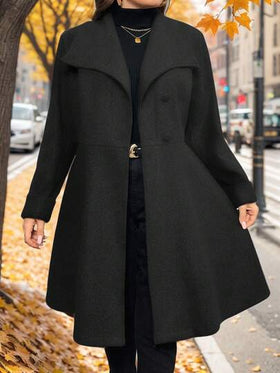 SHEIN Privé معطف أنثوي رمادي أنيق بتصميم غير متماثل من الخط A، مناسب للخروجات البسيطة والمناسبات الأنيقة في فصل الشتاء