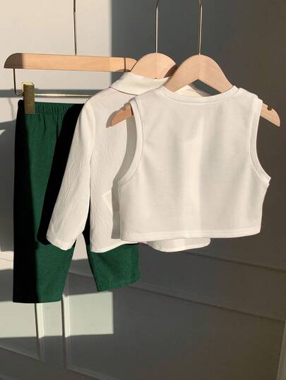 SHEIN 3 قطع ملابس للأطفال الصبيان تشمل صدرية أرجايل كاجوال، قميص أبيض، وبنطلون أزرق كاجوال، مناسبة لحفلات عيد الميلاد، الحفلات المسائية، المناسبات، حفلات استقبال المولود الجديد، المعمودية، واحتفالات عيد الميلاد الأول