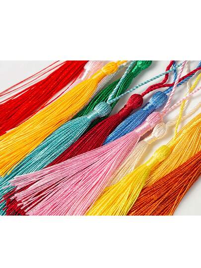50 قطعة/عبوة شرابات ناعمة طول 13 سم من البوليستر والحرير الصناعي، شرابات صغيرة معلقة للوسائد والكتب والديكورات المعلقة، اكسسوارات شرابات للاحتفالات وديكور الزفاف