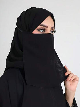 قطعة واحدة من الحجاب الشيفون الناعم ذو اللون الأحادي للنساء، حجاب محافظ عربي بشريط مطاطي ذو لون أحادي، مناسب للاستخدام اليومي مع الفستان