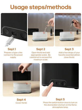 kinscoter جهاز نشر الروائح بالموجات فوق الصوتية السعة 220 مل، منفذ USB، مرطب هواء صغير للنوم والفنادق، مصباح ليلي محمول متعدد الألوان، هدية عيد ميلاد وعيد الميلاد