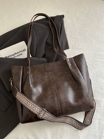 حقيبة يد جلدية بو جديدة أنيقة بتصميم لوحات، قابلة للطي وسعة كبيرة، مناسبة للنساء للاستخدام اليومي والتنقل للعمل والعطلات والأوقات الحرة، وهي هدية رائعة للأم