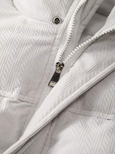 Manfinity Homme معطف شتوي مبطن للرجال، أكمام طويلة، جيوب، لون متباين مع نقشة مربعات، معطف شتوي دافئ للرجال، معطف شتوي