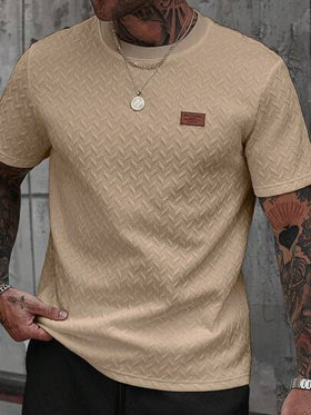Manfinity CasualCool قميص تي شيرت قصير الأكمام بياقة مزخرفة للرجال، هدية رائعة للحبيب أو الزوج، مناسب للارتداء اليومي الكاجوال في الصيف، مناسب للعطلات الساحلية، عنصر أنيق ومتعدد الاستخدامات