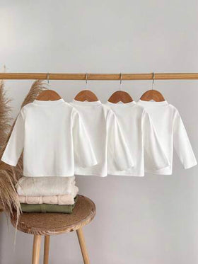 SHEIN 4 قطع طقم ملابس طفل حديث الولادة ذكر، ناعم ومريح من الفليس بأكمام طويلة، مناسب للخريف والشتاء