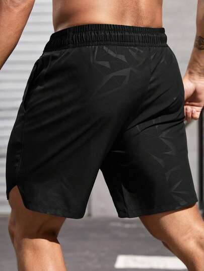 Manfinity Sport Corelite شورت رياضي صيفي للرجال بخصر قابل للسحب بجيوب وطبعات جرافيكية