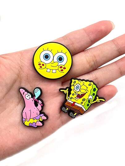 SpongeBob SquarePants 5/10/20 قطعة من ديكورات حفلة عيد ميلاد بموضوع سبونج بوب، تميمات أحذية مفرغة، أحذية مفرغة، إكسسوارات أحذية مفرغة، ديكورات أحذية مطاطية ناعمة، تشمل باتريك ستار، غاري القوقعة، شيلدون جيه بلانكتون، ساندي تشيكس، مناسبة لعيد الميلاد، هدايا