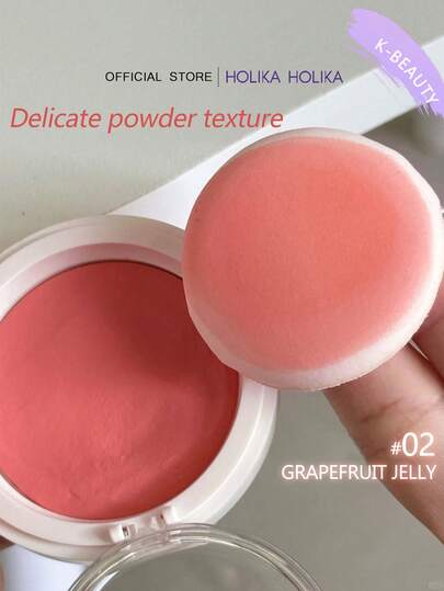 HOLIKA HOLIKA كريم أحمر خدود جيلي بلون الجريب فروت 02#، ملمس ناعم، أداء لوني ممتاز، خفيف الوزن وقابل للبناء، كريم أحمر خدود كوري، 4.2 جرام / 0.14 أونصة | مكياج كوري
