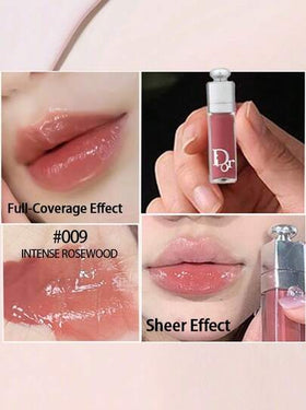 Dior غلوس الشفاه بحجم السفر رقم 009 - وردي غني بالخشب، أكثر الظلال شعبية، مغذي وخفيف الوزن، يخلق مظهر مكياج لامع، مثالي للسفر والاستخدام اليومي للنساء، 2مل/0.07 أونصة