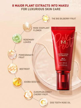 كريم MISSHA المشرق والمنير للتفتيح والتنعيم، تغطية عالية، مقاوم للبقاء طويلاً، مرطب، 50 مل / 1.76 أونصة