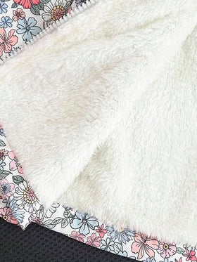 SHEIN Genkimix Kids معطف مبطن بالفرو الصناعي مع كابوشون للبنات، بتصميم ضيق، بسحاب، مناسب للأعمار من 4 إلى 7 سنوات، ملابس خارجية للشتاء