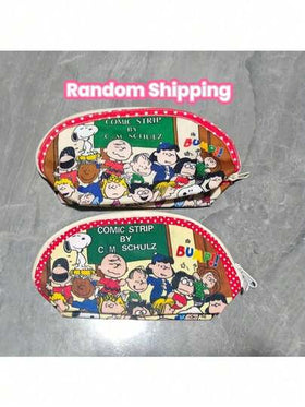 1 قطعة حافظة أقلام بطباعة كرتونية لطيفة على شكل سنوبي، حقيبة قرطاسية، حقيبة مكياج سعة كبيرة، حقيبة تخزين، وحقيبة أقلام للطلاب (طراز عشوائي) هدايا عيد الميلاد