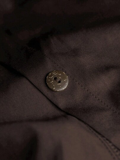 SHEIN LUNE معطف كاجوال طويل مقنع مع جيوب كبيرة للمقاسات الكبيرة