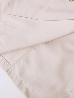 SHEIN طقم جاكيت قصيرة مزرّرة وفستان مطوي أنيق وعصري لفتيات المراهقات، مناسب للربيع والخريف