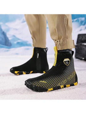 بوت ثلج شتوية جديدة - بطانة مبطنة، بوت رياضية خارجية عالية الكاحل، إغلاق بسحاب، مناسبة للتنزه، ارتداء شتوي يومي - نسيج علوي خفيف الوزن ومتين، بوت متعددة الوظائف للاستخدام اليومي والخارجي، تصميم سهل الارتداء والخلع