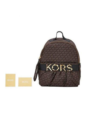 حقيبة ظهر Leonie النسائية من Michael Kors باللون البني الداكن/الأسود 30R3G3LB2B بني/أسود
