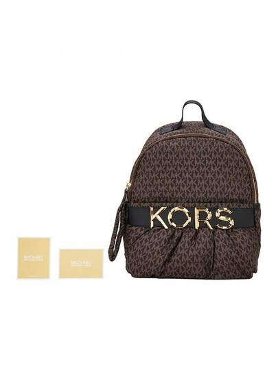 حقيبة ظهر Leonie النسائية من Michael Kors باللون البني الداكن/الأسود 30R3G3LB2B بني/أسود