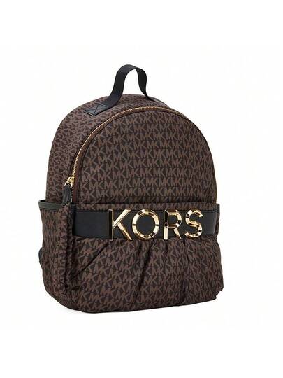 حقيبة ظهر Leonie النسائية من Michael Kors باللون البني الداكن/الأسود 30R3G3LB2B بني/أسود