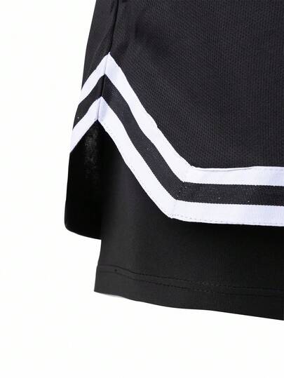 Sport MetroGents شورتات رياضية للرجال بخصر رباط مطبوع بالخطوط والحروف