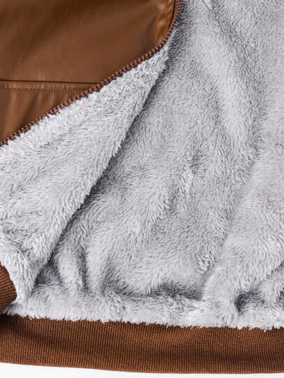 SHEIN معطف سميك مبطن بالحرارة مفتوح الأمام بتصميم فضفاض مريح من البولي يوريثان مناسب للأولاد المراهقين للاستخدام اليومي، للمدرسة، للسفر، للرياضة، للخريف والشتاء، مناسب لحفلات عيد الميلاد، الحفلات المسائية، الحفلات، الزفاف، المعمودية، حفلات الافتتاح