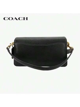 حقيبة كتف/حقيبة متقاطعة من الجلد المصقول المتوسطة الحجم COACH Tabby 26، باللون الأسود