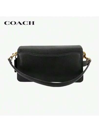 حقيبة كتف/حقيبة متقاطعة من الجلد المصقول المتوسطة الحجم COACH Tabby 26، باللون الأسود