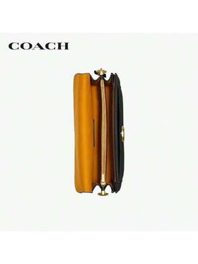 حقيبة كتف/حقيبة متقاطعة من الجلد المصقول المتوسطة الحجم COACH Tabby 26، باللون الأسود