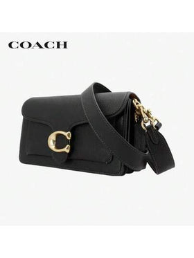 حقيبة كتف/حقيبة متقاطعة من الجلد المصقول المتوسطة الحجم COACH Tabby 26، باللون الأسود