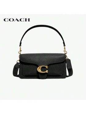 حقيبة كتف/حقيبة متقاطعة من الجلد المصقول المتوسطة الحجم COACH Tabby 26، باللون الأسود