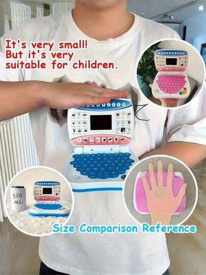 MINKOJA Kids English Learning Laptop Toy For Boys And Girls With Interactive Keyboard Realistic Computer Model Early Education Typing Practice Birthday Christmas Gift Ideas