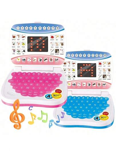 MINKOJA Kids English Learning Laptop Toy For Boys And Girls With Interactive Keyboard Realistic Computer Model Early Education Typing Practice Birthday Christmas Gift Ideas