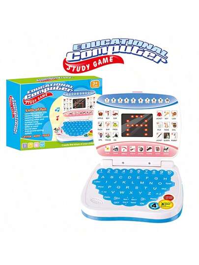 MINKOJA Kids English Learning Laptop Toy For Boys And Girls With Interactive Keyboard Realistic Computer Model Early Education Typing Practice Birthday Christmas Gift Ideas
