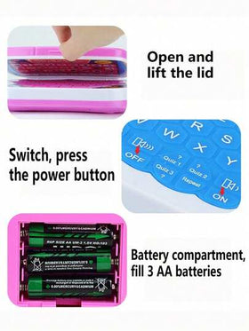 MINKOJA Kids English Learning Laptop Toy For Boys And Girls With Interactive Keyboard Realistic Computer Model Early Education Typing Practice Birthday Christmas Gift Ideas