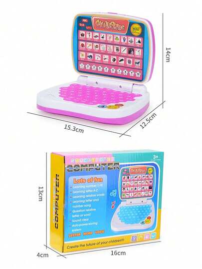 MINKOJA Kids English Learning Laptop Toy For Boys And Girls With Interactive Keyboard Realistic Computer Model Early Education Typing Practice Birthday Christmas Gift Ideas