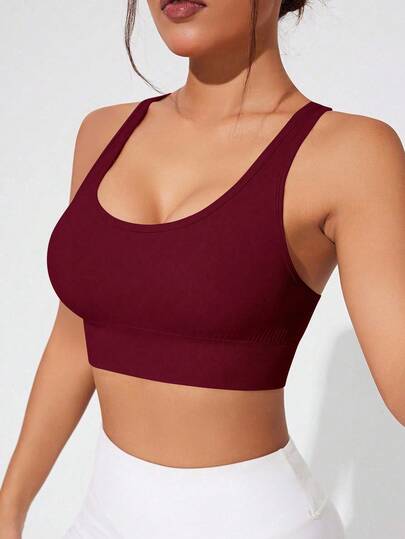 SHEIN Core Rhythm حمالة صدر رياضية نسائية بدون غرز قابلة للإزالة