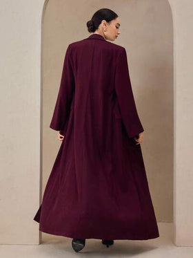 Graceveil عباية نسائية بياقة بدلة وتصميم مزدوج الصدر