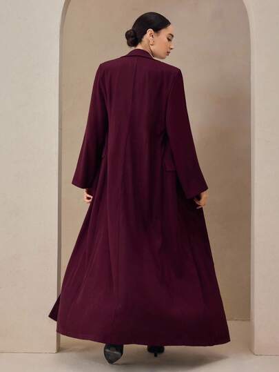 Graceveil عباية نسائية بياقة بدلة وتصميم مزدوج الصدر