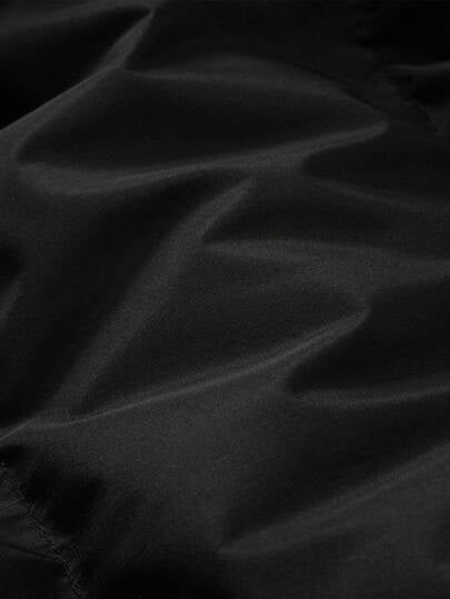 Manfinity Homme معطف مبطن بسحاب وقلنسوة طويلة الأكمام للرجال، معطف شتوي