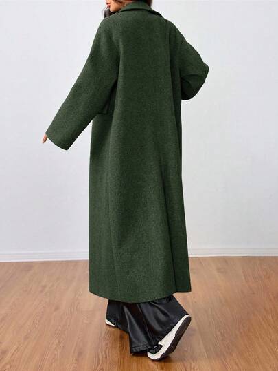 SHEIN Unity معطف طويل كاجوال بياقة