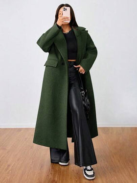 SHEIN Unity معطف طويل كاجوال بياقة