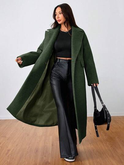 SHEIN Unity معطف طويل كاجوال بياقة
