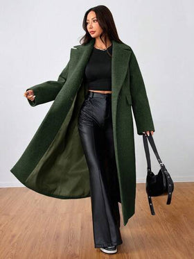 SHEIN Unity معطف طويل كاجوال بياقة